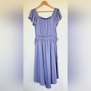 CURRENT AIR Periwinkle Blue & Gold Spotted Blouson Dress NWT Size M